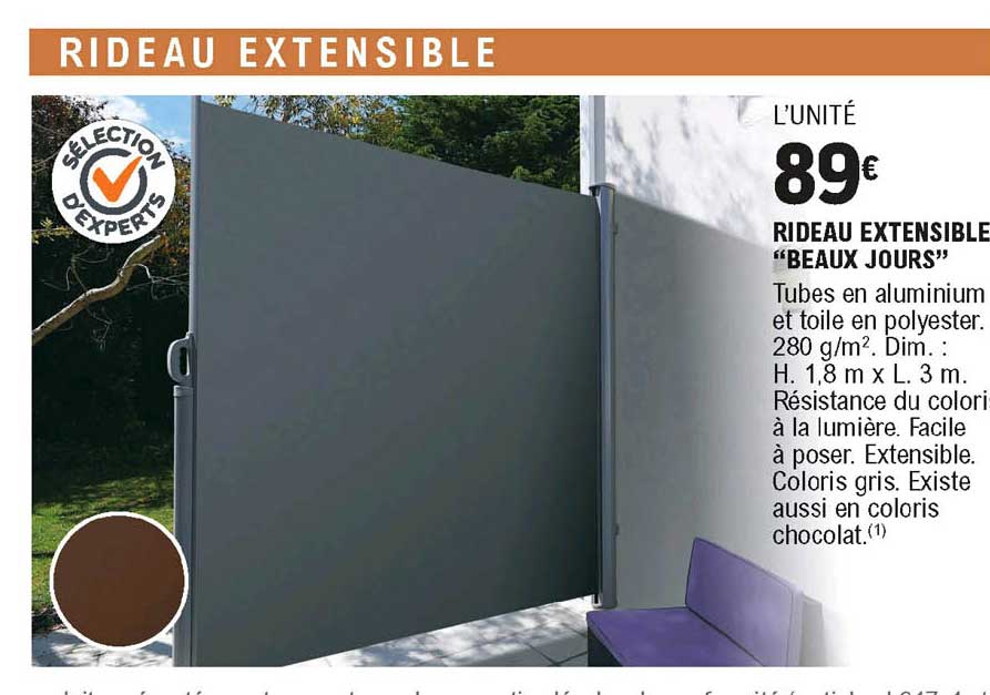 rideau extensible beaux jours