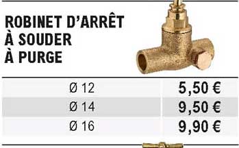 robinet d'arrêt à souder à purge