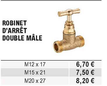 robinet d'arrêt double mâle