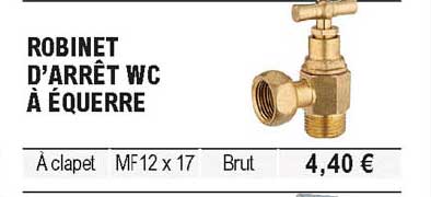robinet d'arrêt wc à equerre