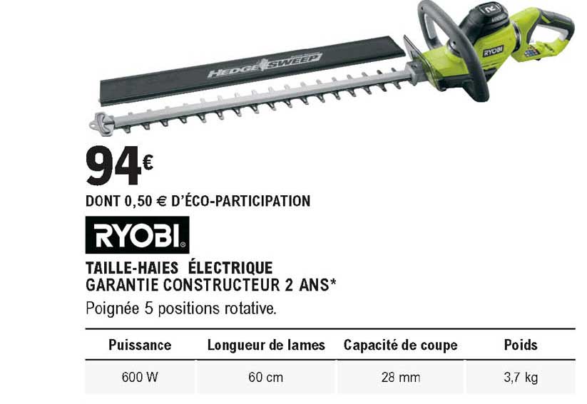 ryob taille-haies électrique