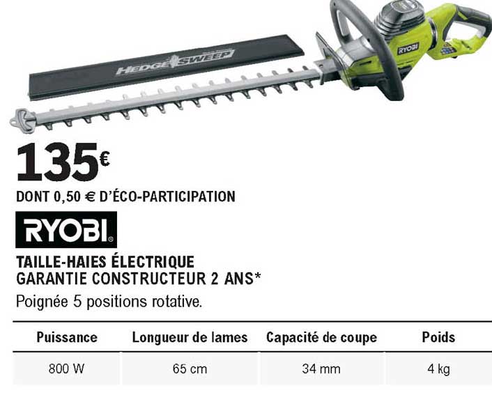 ryobi taille-haies électrique
