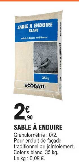 sable à enduire