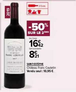 saint-estèphe château franc coutelin -50% sur le 2ème