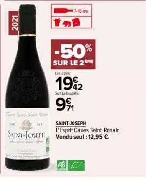 saint-joseph l'esprit caves saint ronain -50% sur le 2ème