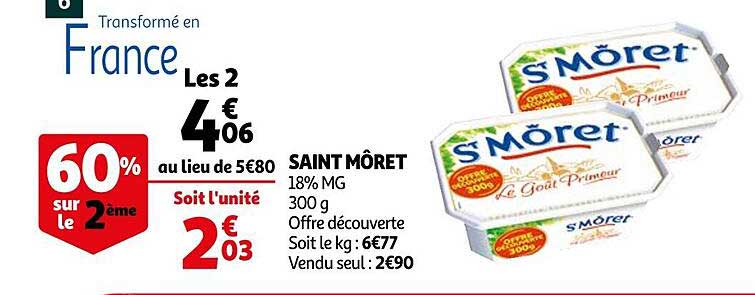 saint morêt 60% sur le 2ème