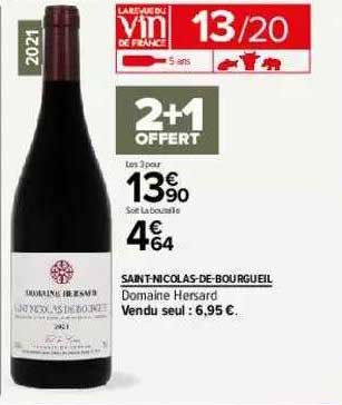 saint-nicolas-de-bourgueil domaine hersard 2+1 offert