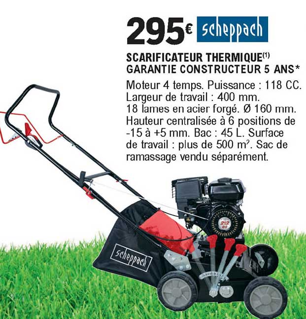 scarificateur thermique garantie constructeur 5 ans scheppach