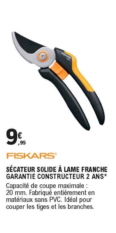 sécateur solide à lame franche fiskars