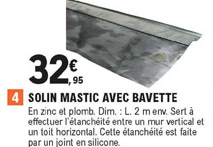 solin mastic avec bavette
