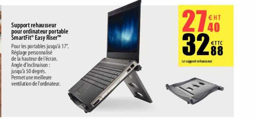 support rehausseur pour ordinateur portable smartfit easy riser