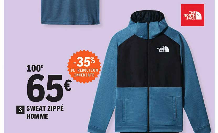 sweat zippé homme the north face