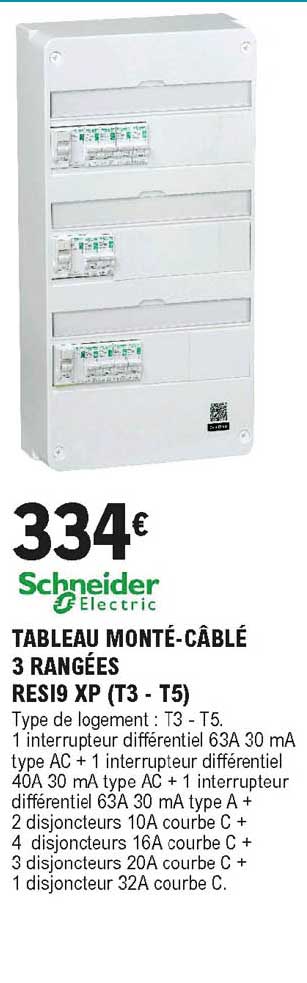 tableau monté-câblé 3 rangées resi9 xp t3-t5