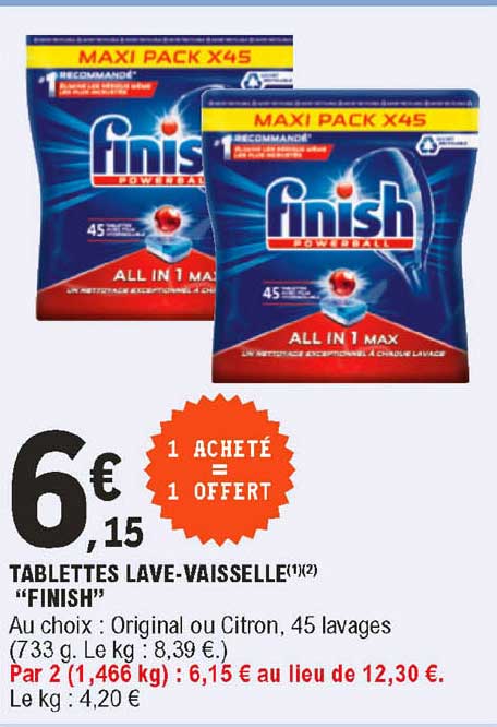 tablettes lave-vaisselle finish