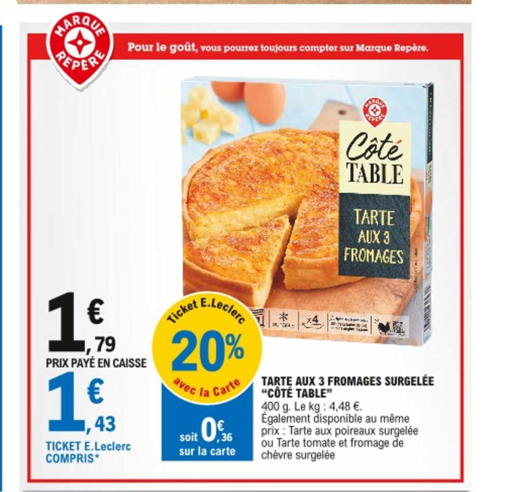 Tarte Aux 3 Fromages Surgelée Côté Table