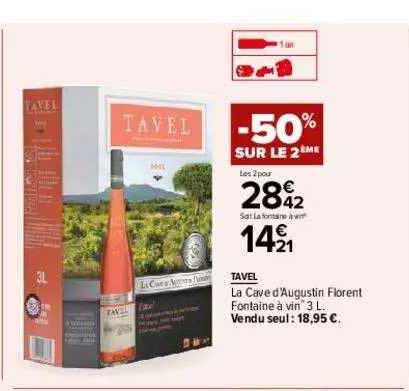 tavel la cave d'augustin florent fontaine à vin -50% sur le 2ème