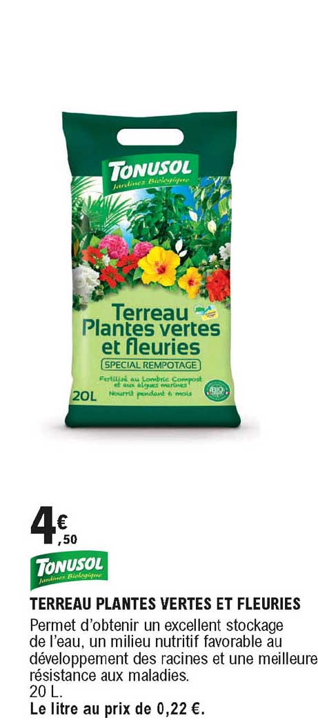 terreau plantes vertes et fleuries tonusol