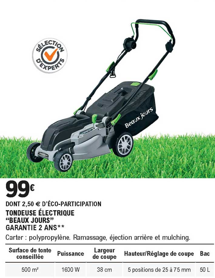 tondeuse électrique beaux jours