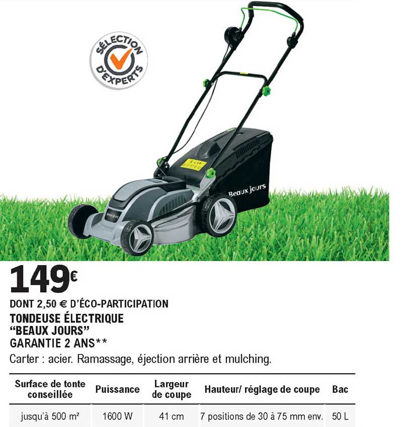 tondeuse électrique beaux jours