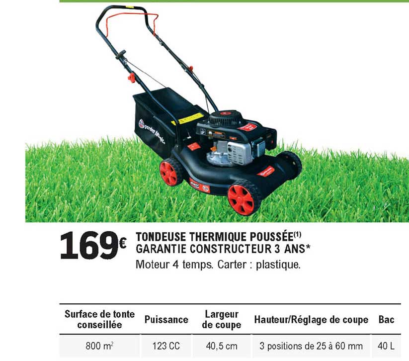 tondeuse thermique poussée
