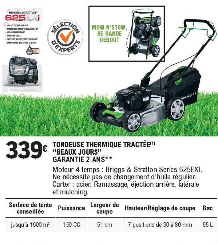 tondeuse thermique tractée beaux jours