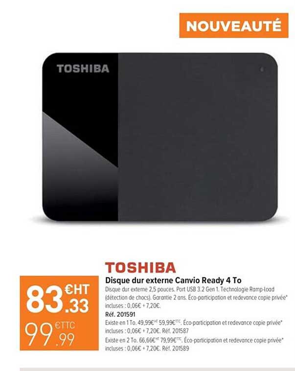 toshiba disque dur externe canvio ready 4to