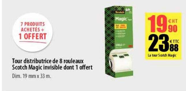 tour distributrice de 8 rouleaux scotch magic invisible
