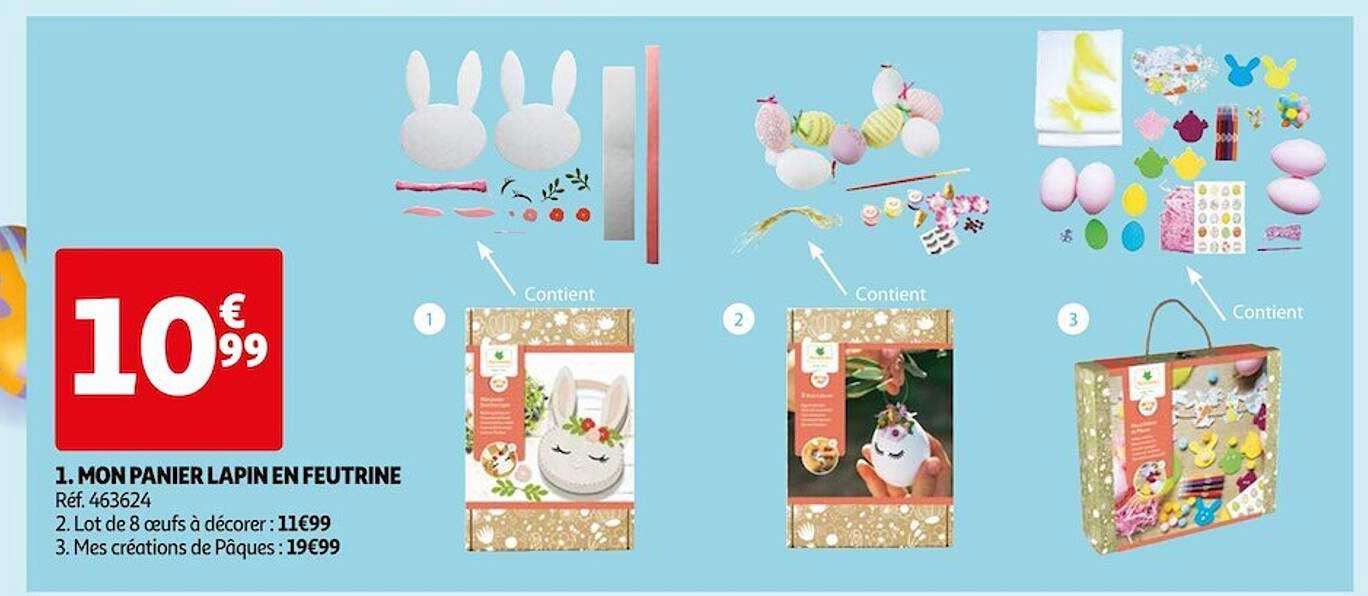 mon panier lapin en feutrine