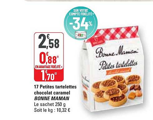 17 petites tartelettes chocolat caramel bonne maman