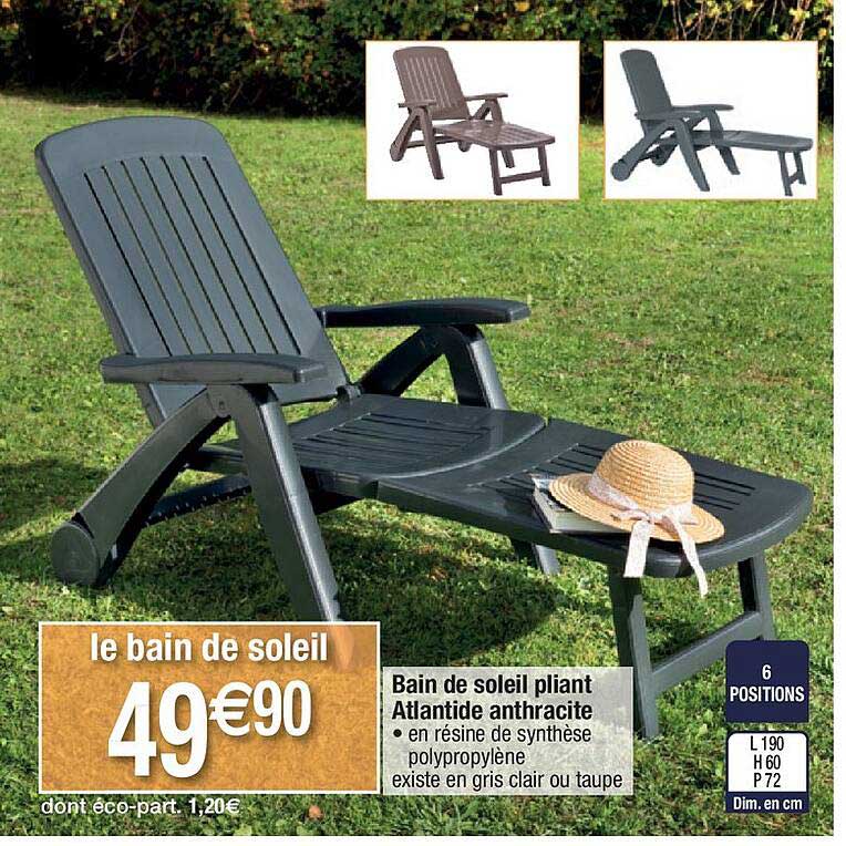 bain de soleil pliant atlantide anthracite