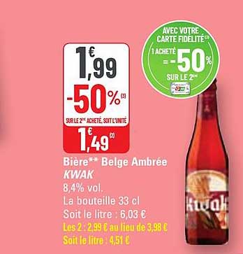 Bière Belge Ambrée Kwak