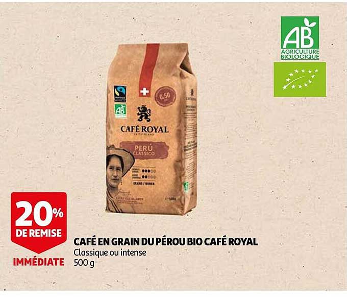 Café En Grain Du Pérou Bio Café Royal