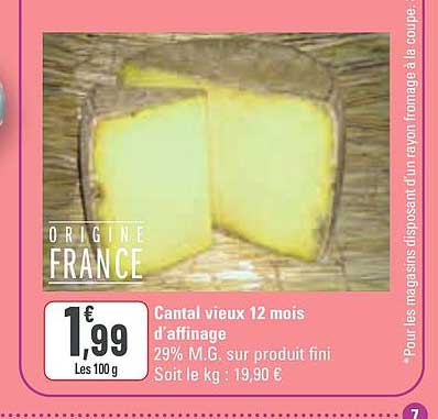 cantal vieux 12 mois d'affinage