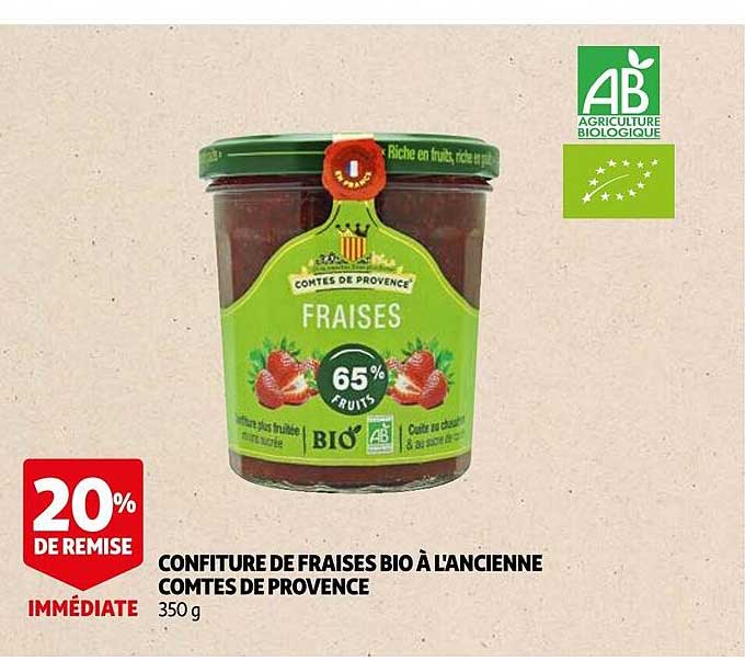 confiture de fraises bio à l'ancienne comtes de provence