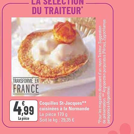 coquilles st-jacques cuisinées à la normande