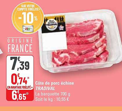 Côte De Porc échine Tradival