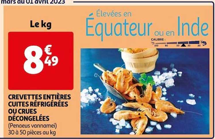 Crevettes Entières Cuites Réfrigérées Ou Crues Décongelées