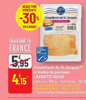 Croustillants De St-jacques Et Fondue Du Poireaux L'assiette Bleue