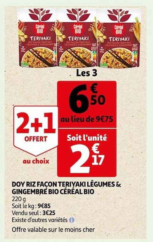 doy riz façon teriyaki légumes & gingembré bio céréal bio
