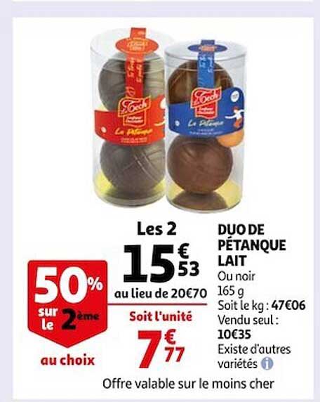 duo de pétanque lait