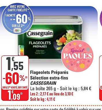 flageolets préparés sélection extra-fins cassegrain
