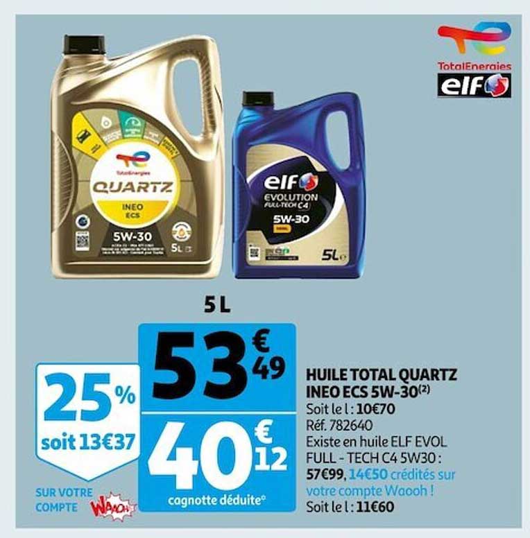 huile total quartz ineo ecs 5w-30 elf