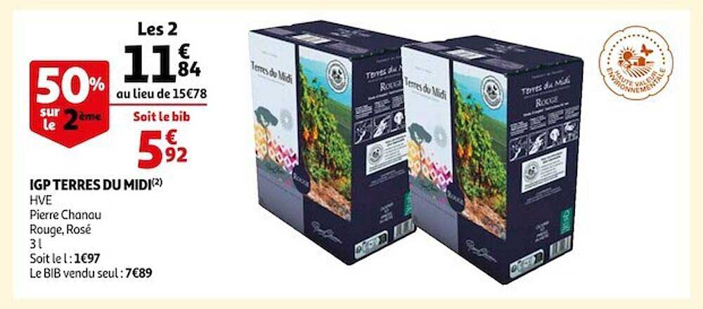 igp terres du midi hve pierre chanau rouge, rosé