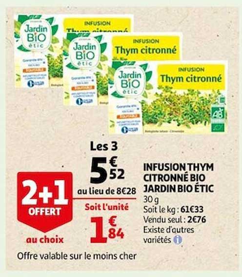 Infusion Thym Citronné Bio Jardin Bio étic