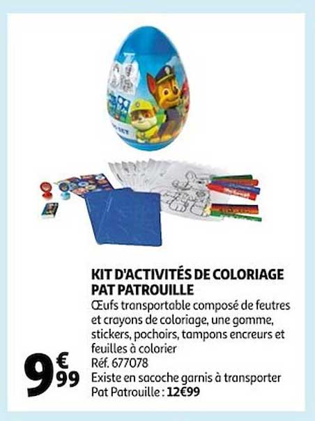 kit d'activités de coloriage pat patrouille