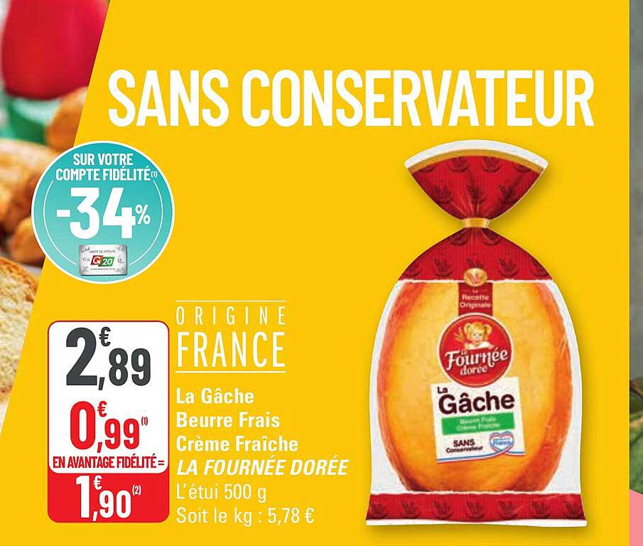 la gâche beurre frais crème fraîche la fournée dorée