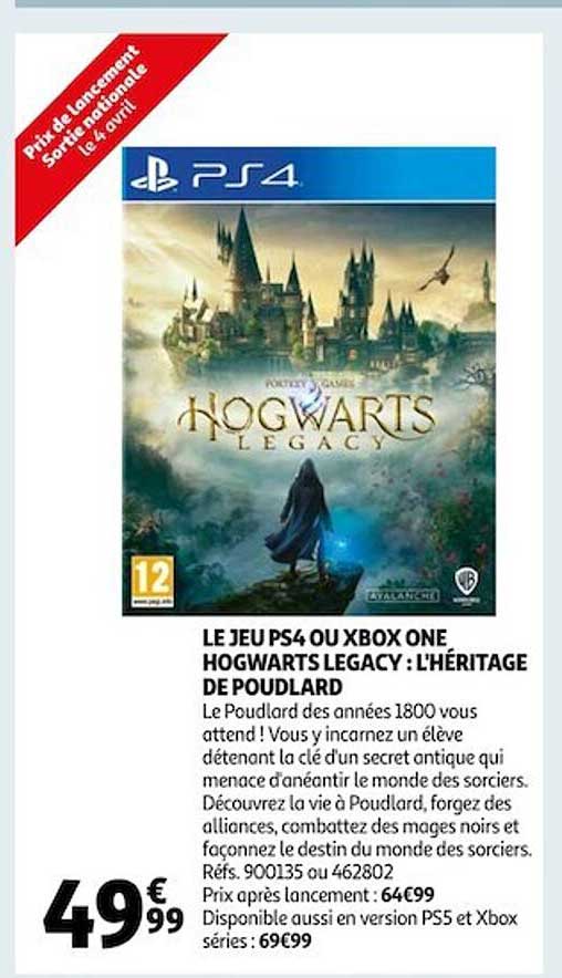 le jeu ps4 ou xbox one hogwarts legacy : l'héritage de poudlard