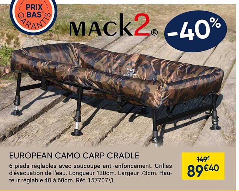 mack2 european camo carp cradle