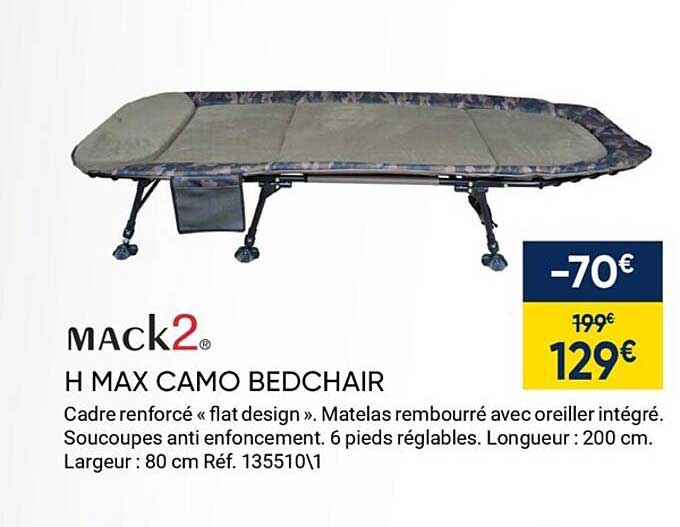 mack2 h max camo bedchair