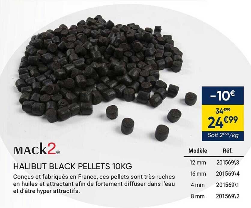 mack2 halibut black pellets 10kg